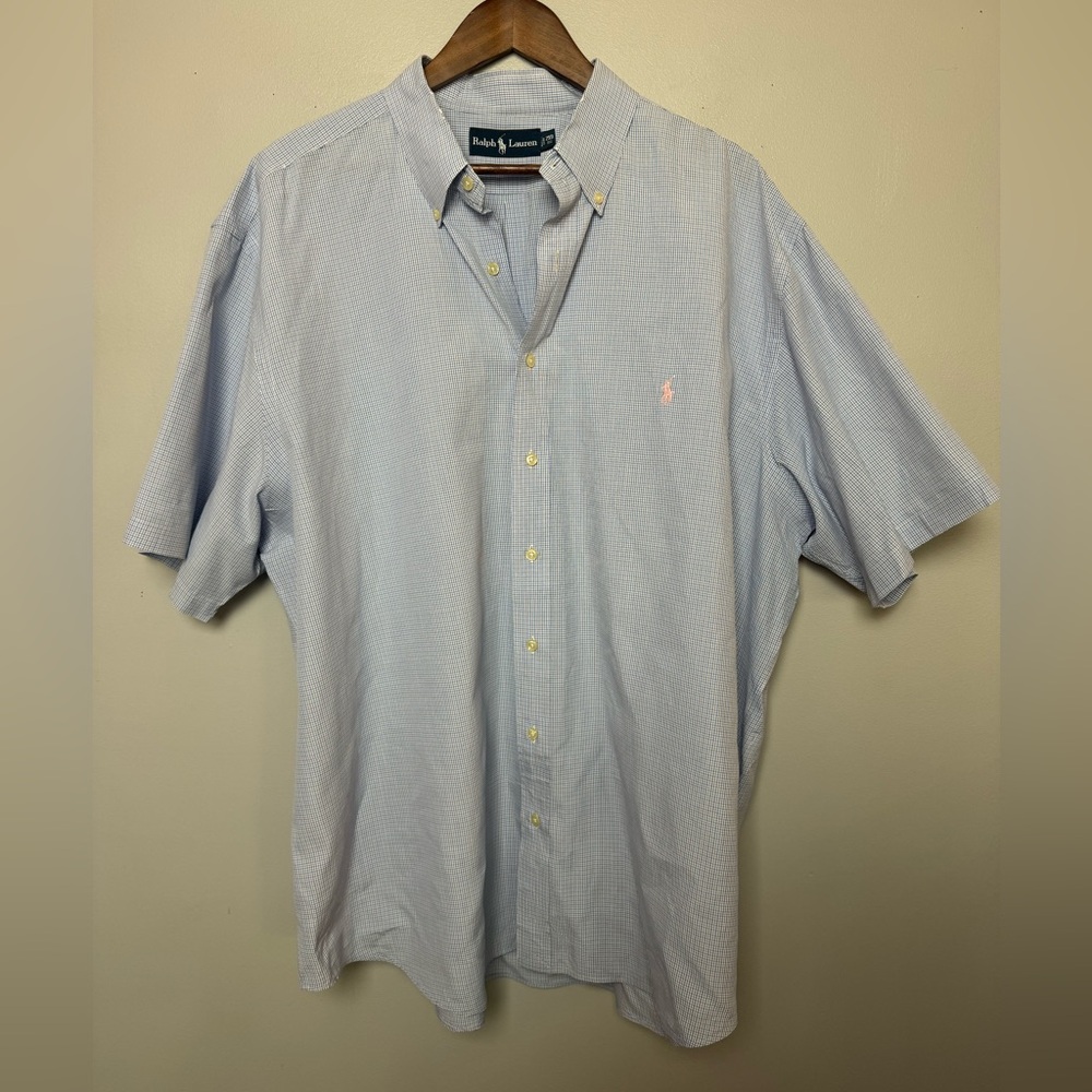 Ralph Lauren Short Sleeve Button Down‎ 2XB Blue